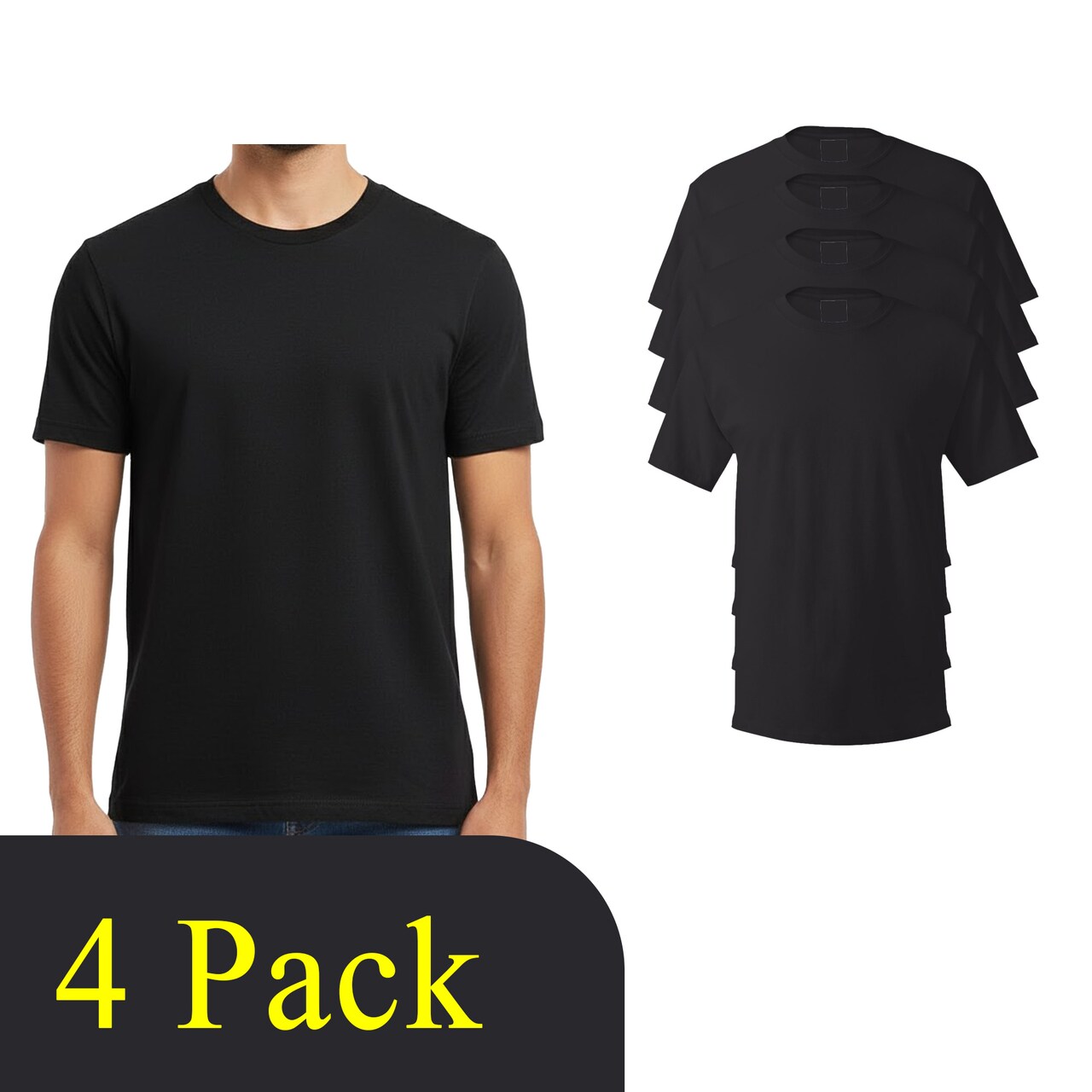Black DIY Cotton Shirt Ideal for Crafts, Hanes Men's Essential-T Cotton T-Shirt